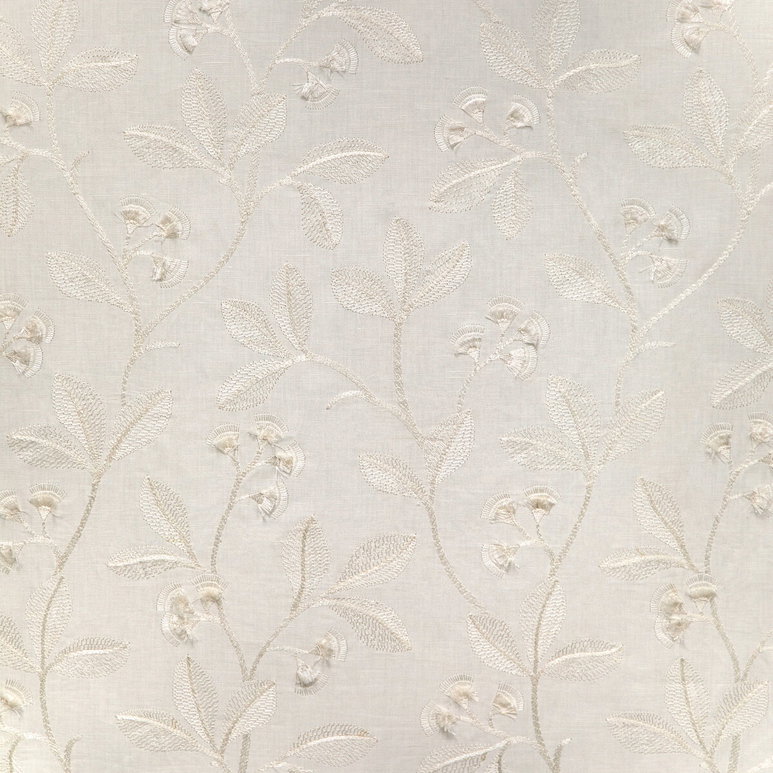 Lee Jofa Iris Embroidery Ivory Fabric