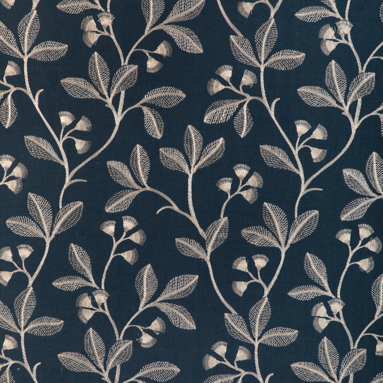 Lee Jofa Iris Embroidery Midnight Fabric