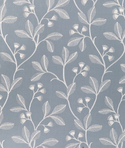 Lee Jofa Iris Embroidery Blue Fabric