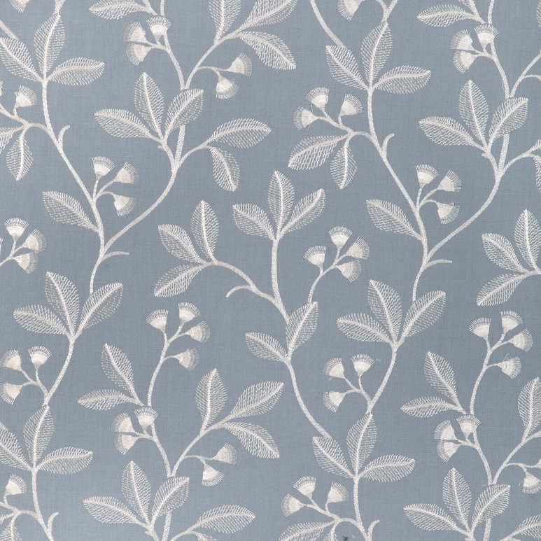 Lee Jofa Iris Embroidery Blue Fabric