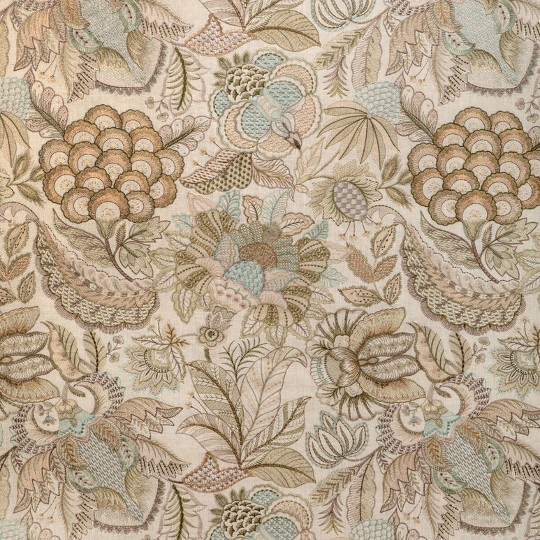 Lee Jofa Eden Embroidery Sage/Stone Fabric