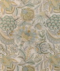 Lee Jofa Eden Embroidery Aqua/Gold Fabric