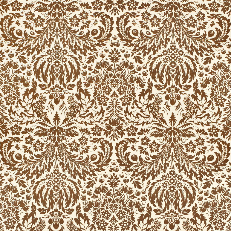 Lee Jofa Damask Brown Fabric
