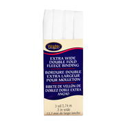 Wrights 1/2" White Extra Wide Double Fold Fleece Binding - 3 Yards
