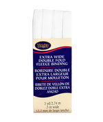 Wrights 1/2" White Extra Wide Double Fold Fleece Binding - 3 Yards