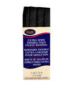Wrights 1/2" Black Extra Wide Double Fold Fleece Binding - 3 Yards