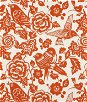 Duralee Aviary Tangerine Fabric