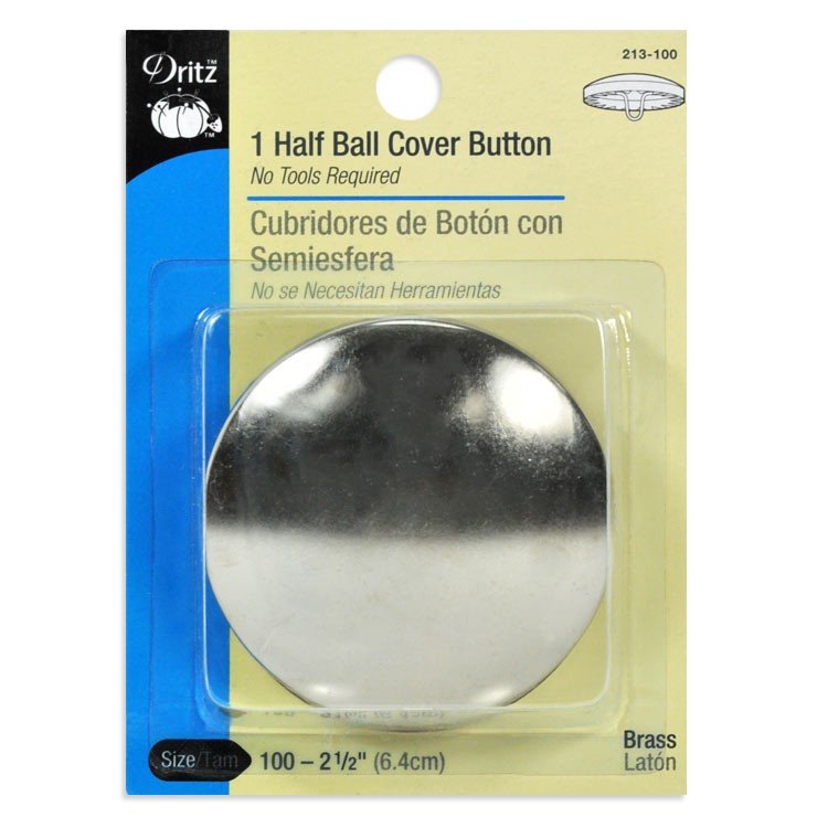 Dritz Half-Ball Cover Buttons Size 100 2-1/2 1 Pkg