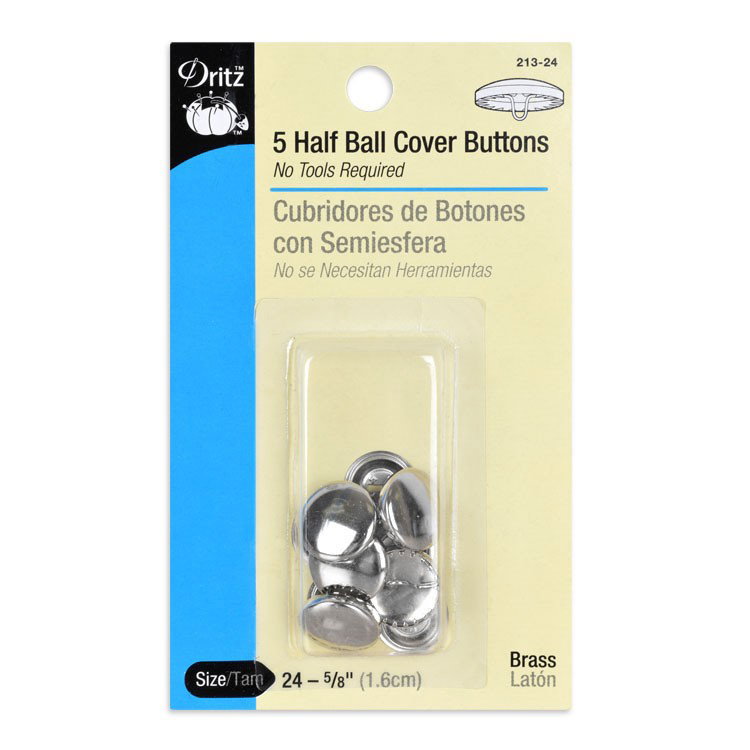 Dritz 5 Half Ball Cover Buttons -Size 24
