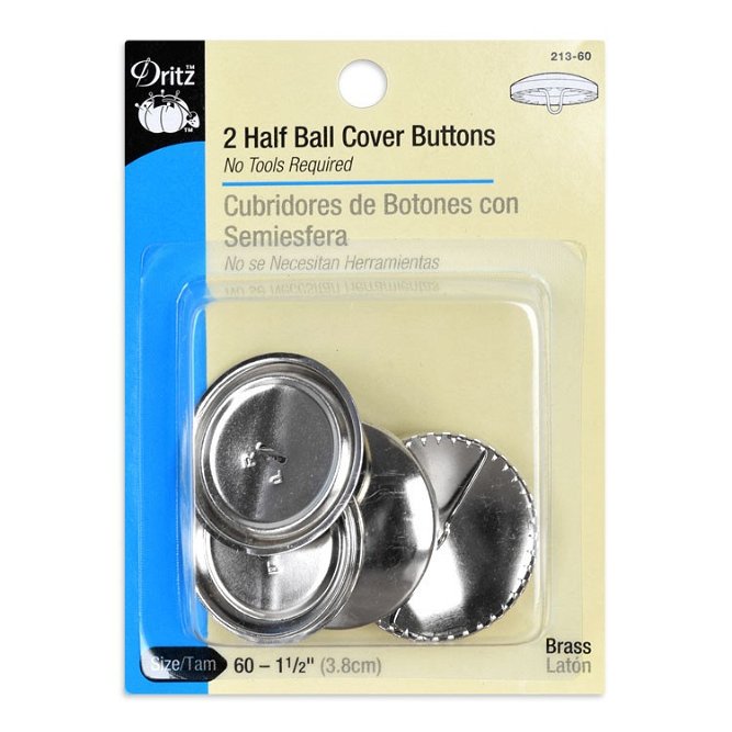 Dritz 2 Half Ball Cover Buttons - Size 60