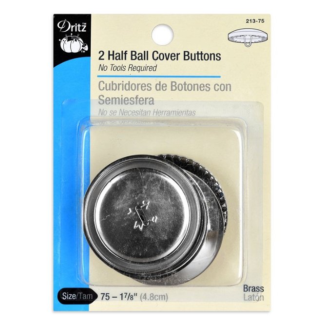 Dritz 2 Half Ball Cover Buttons - Size 75