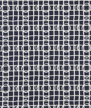 Robert Allen @ Home Lattice Graph Ultramarine Fabric