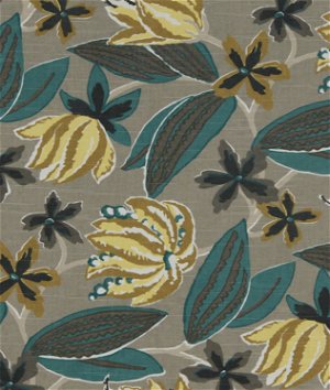 Robert Allen @ Home Bright Floral Greystone Fabric