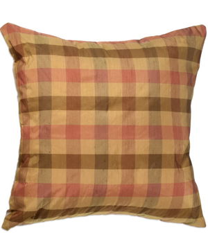 16 inch x 16 inch Silk Checkers Rose Premium Decorative Pillow