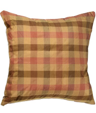 16 inch x 16 inch Silk Checkers Rose Premium Decorative Pillow