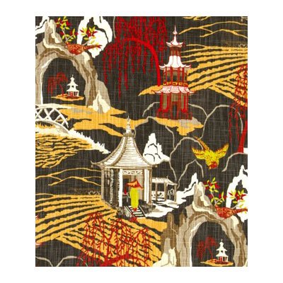 Robert Allen @ Home Neo Toile Red Lacquer Fabric