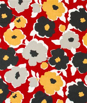 Robert Allen @ Home Top Floral Red Lacquer Fabric