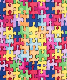 Jigsaw Puzzle WinterFleece Fabric