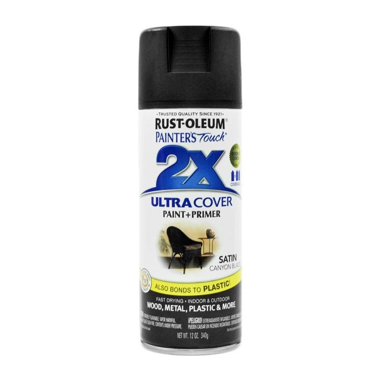Rust-Oleum 2x Ultra Cover Canyon Black American Accents Satin Spray Paint - 12 oz