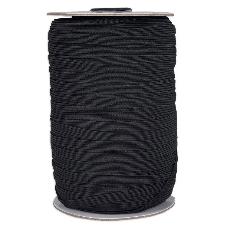 1/4" Black Braided Elastic - 144 Yards