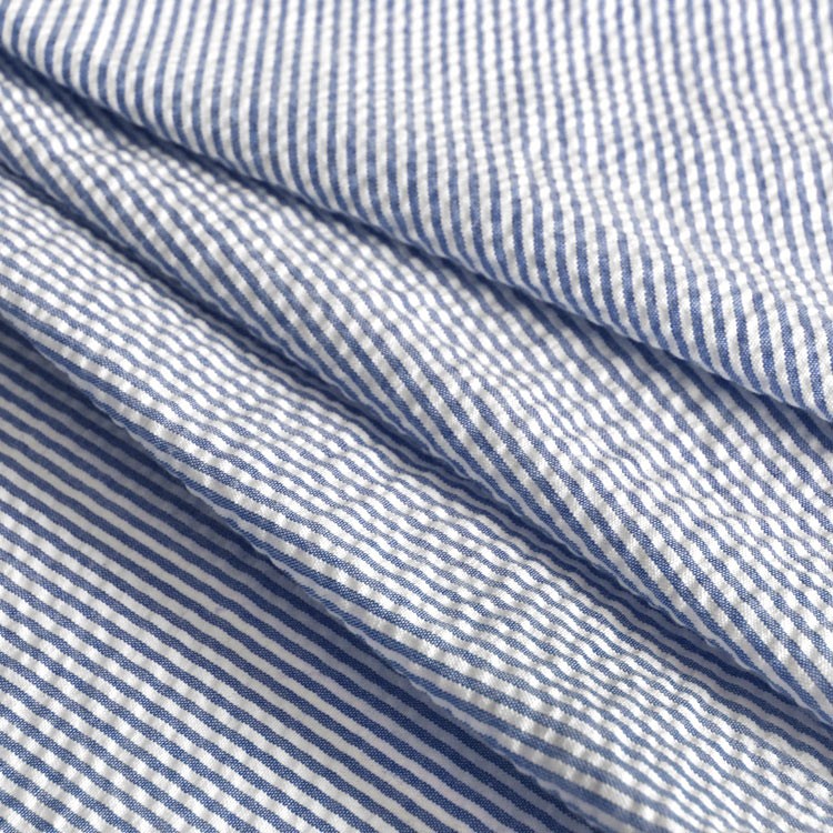 Robert Kaufman Royal Blue Seersucker Stripe Fabric 