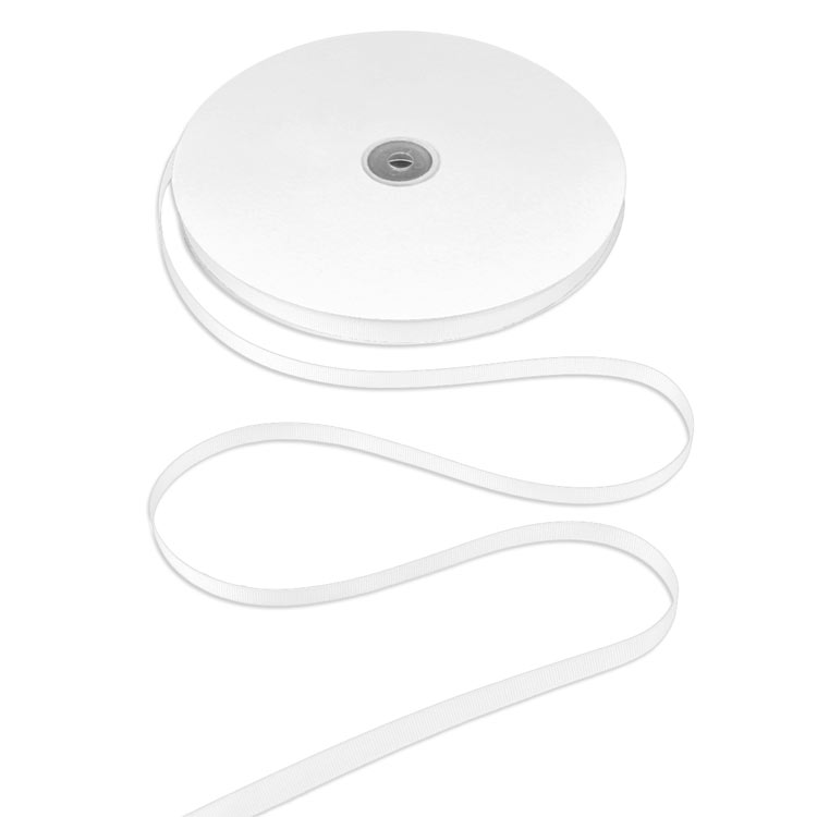 3/8" White Grosgrain Ribbon - 100 Yards