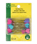 Dritz 50 Flat Heart Quilting Pins - 2"