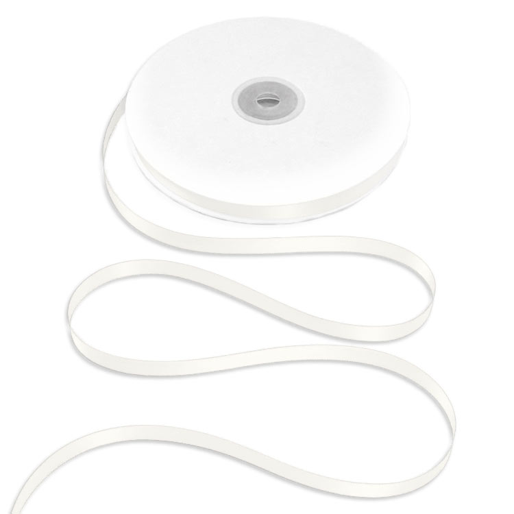3/8" Ivory Double Face Satin Ribbon - 50 Yards
