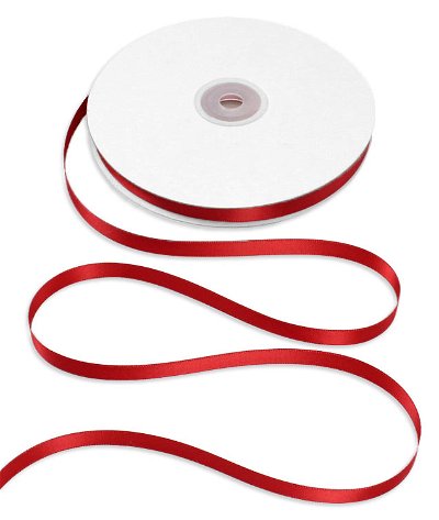 3/8 inch Red Double Face Satin Ribbon - 50 Yards