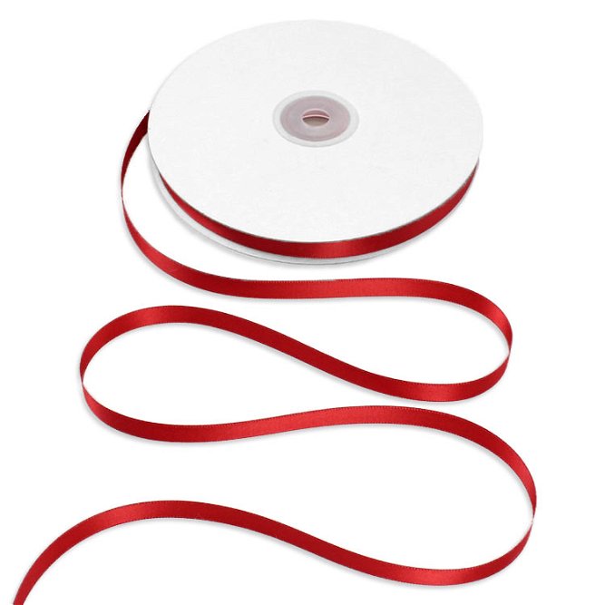 3/8&quot; Red Double Face Satin Ribbon - 50 Yards