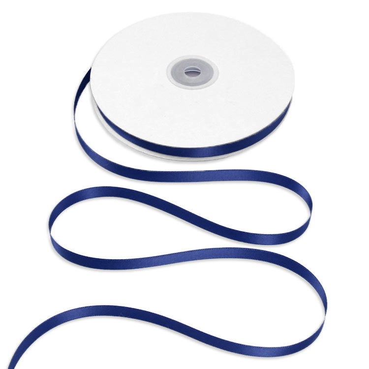 3/8" Navy Blue Double Face Satin Ribbon - 50 Yards