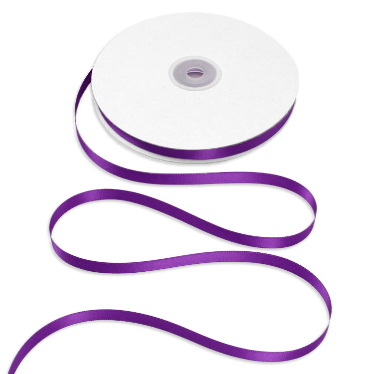 3/8" Purple Double Face Satin Ribbon - 50 Yards