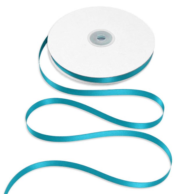 3/8&quot; Turquoise Double Face Satin Ribbon - 50 Yards