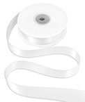 7/8" White Double Face Satin Ribbon - 25 Yards