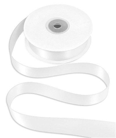 7/8 inch White Double Face Satin Ribbon - 25 Yards