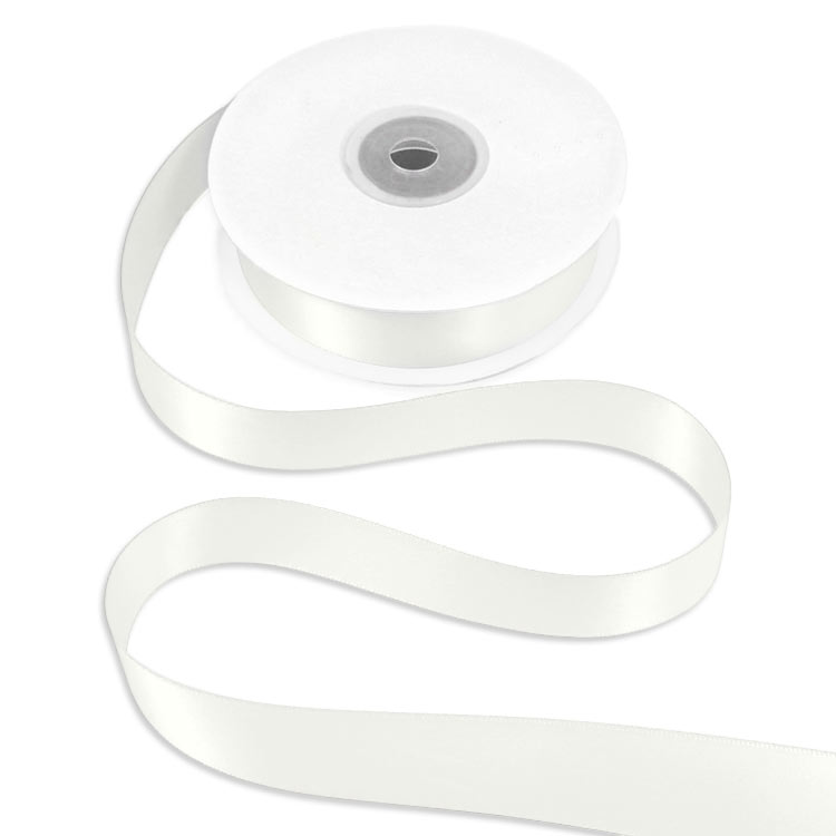 7/8" Ivory Double Face Satin Ribbon - 25 Yards