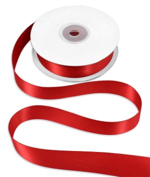 7/8 inch Red Double Face Satin Ribbon - 25 Yards