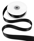 7/8" Black Double Face Satin Ribbon - 25 Yards