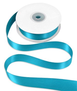 7/8 inch Turquoise Double Face Satin Ribbon - 25 Yards
