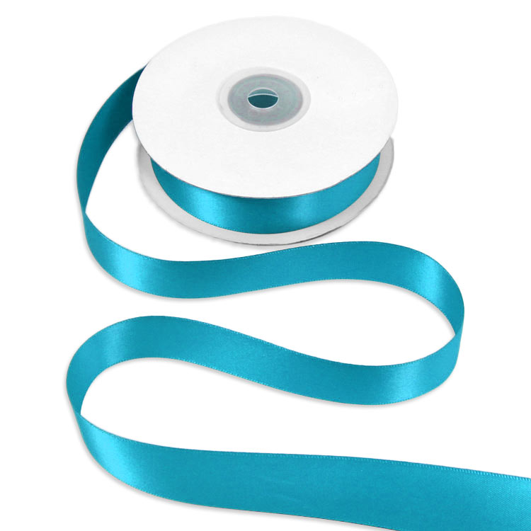 7/8" Turquoise Double Face Satin Ribbon - 25 Yards