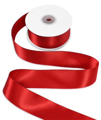 1-1/2 inch Red Double Face Satin Ribbon - 25 Yards