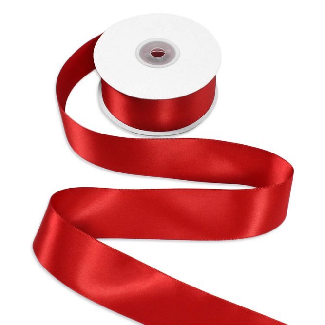 1-1/2&quot; Red Double Face Satin Ribbon - 25 Yards