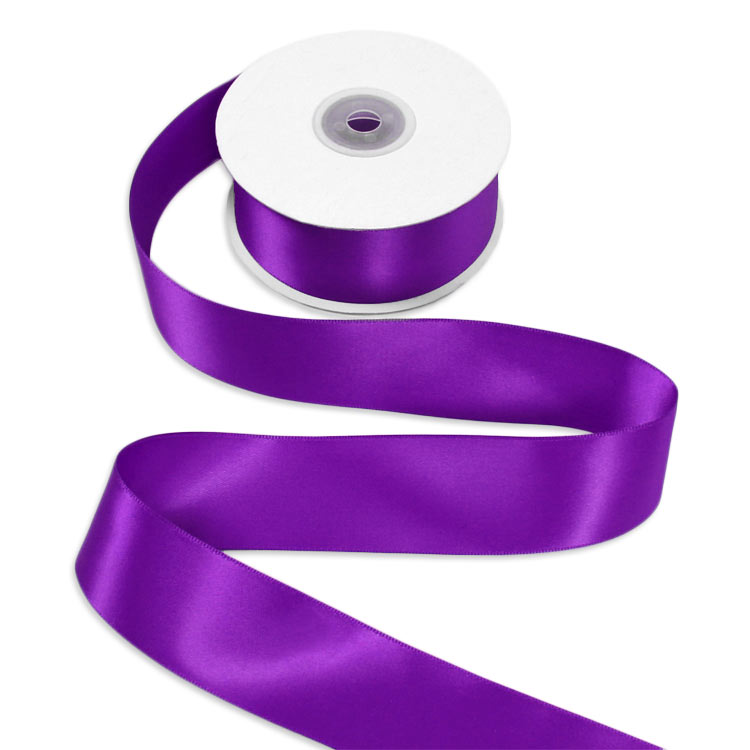 1-1/2" Purple Double Face Satin Ribbon - 25 Yards