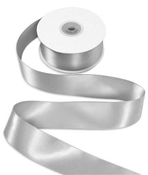 1-1/2 inch Silver Double Face Satin Ribbon - 25 Yards