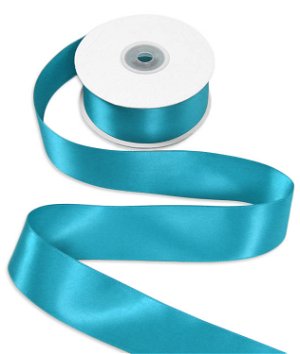 1-1/2 inch Turquoise Double Face Satin Ribbon - 25 Yards