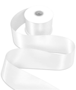 2-1/2 inch White Double Face Satin Ribbon - 25 Yards