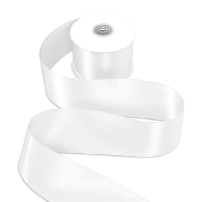 2-1/2&quot; White Double Face Satin Ribbon - 25 Yards