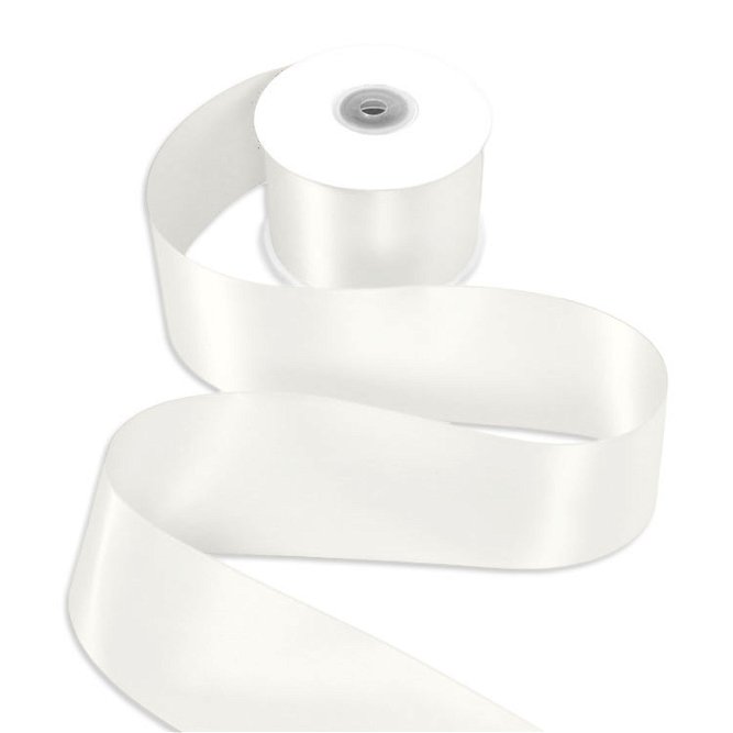 2-1/2&quot; Ivory Double Face Satin Ribbon - 25 Yards