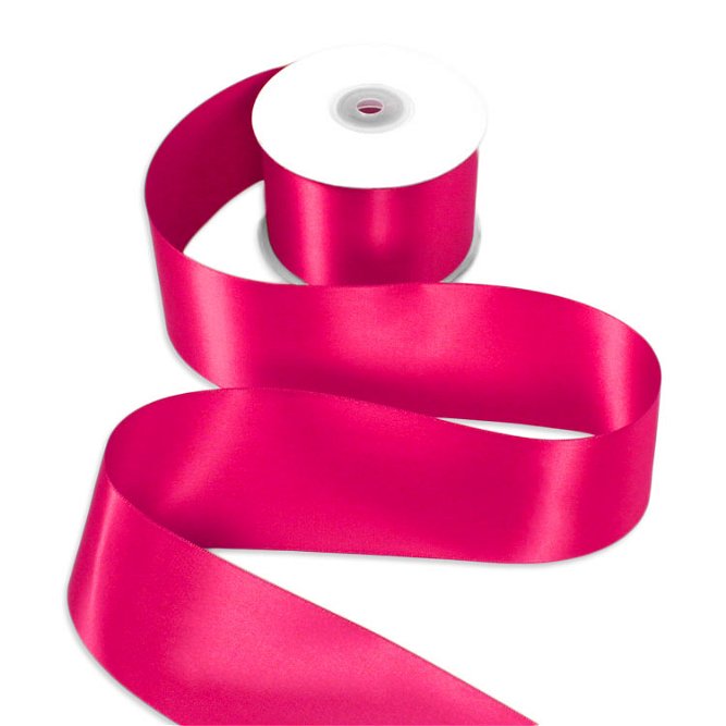 2-1/2&quot; Hot Pink Double Face Satin Ribbon - 25 Yards