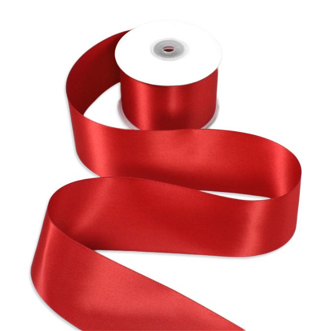 2-1/2&quot; Red Double Face Satin Ribbon - 25 Yards